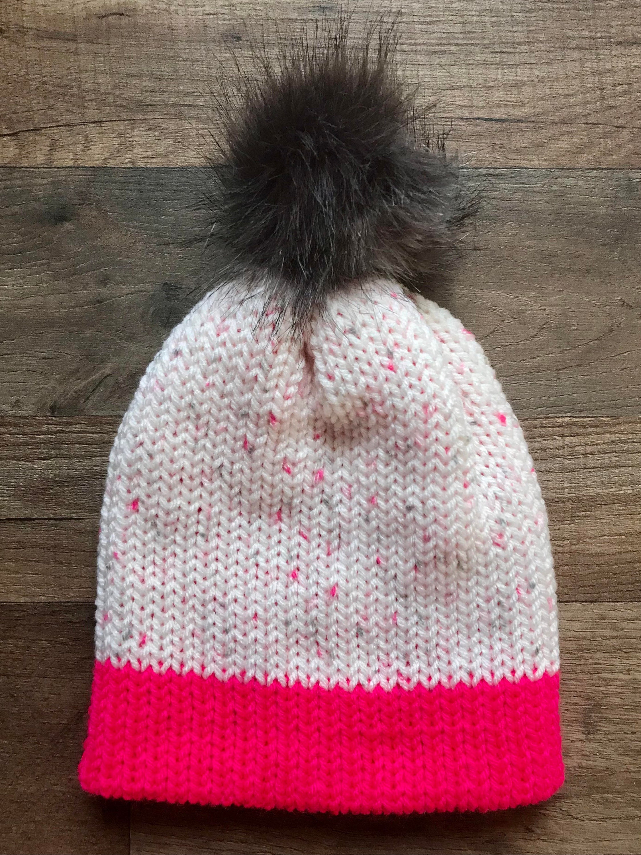 Knit Beanie w/ Pom Pom Etsy