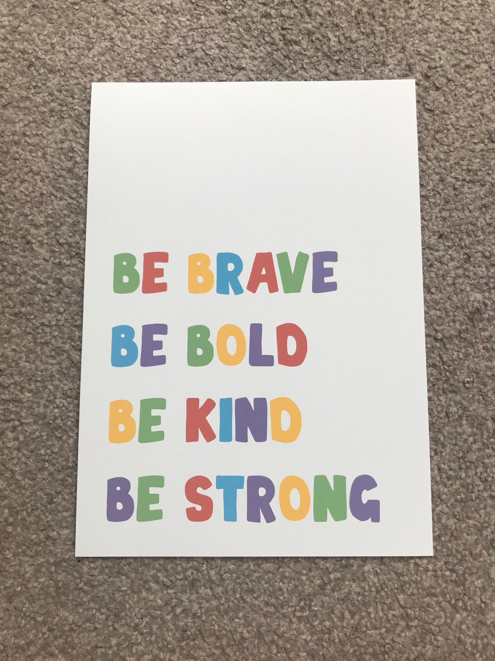 A4 Be Brave Be Bold Be Kind Be Strong Print Nursery Print | Etsy
