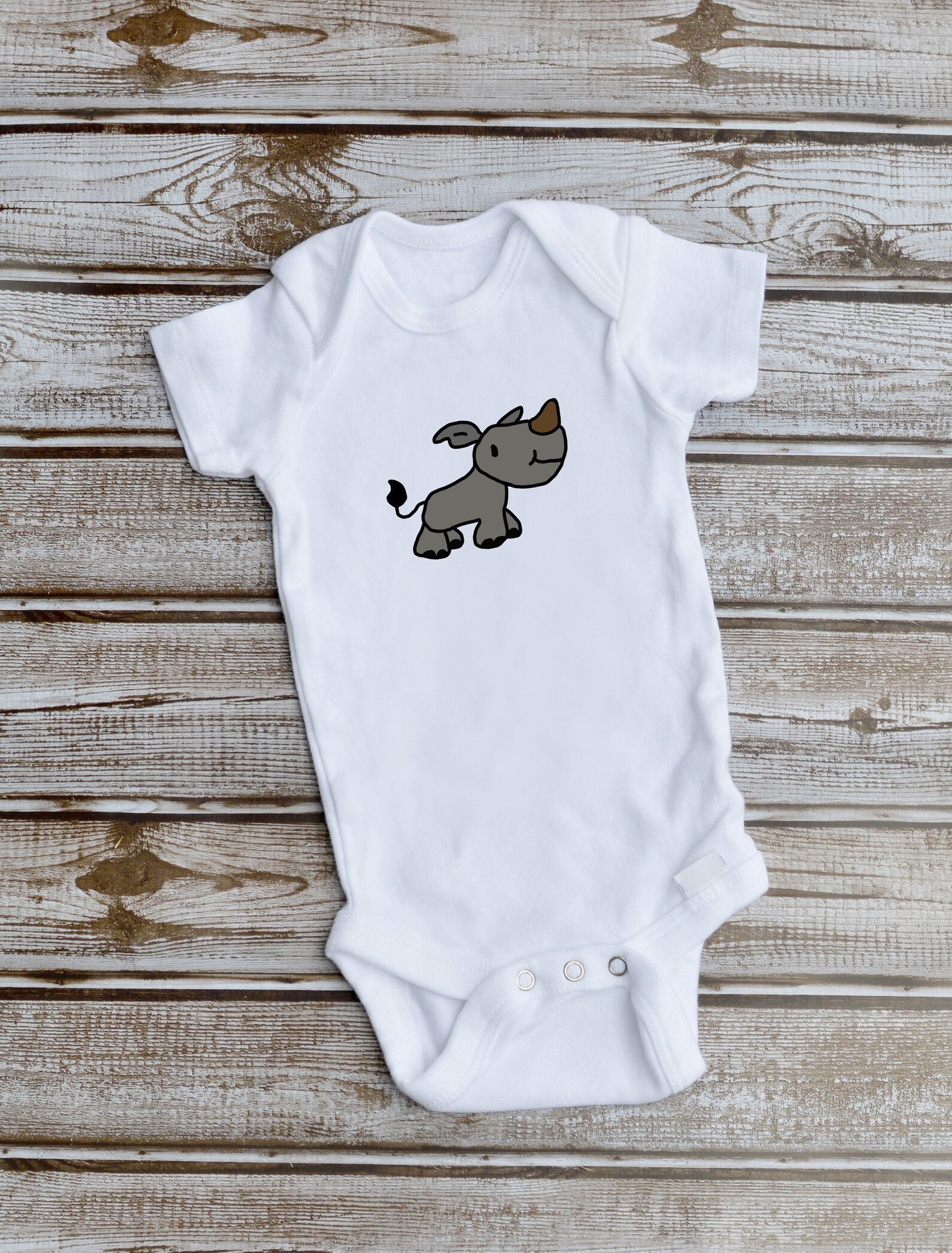 Onesie Rhino Baby Onesie Rhino Full Color Rhino Onesie Etsy