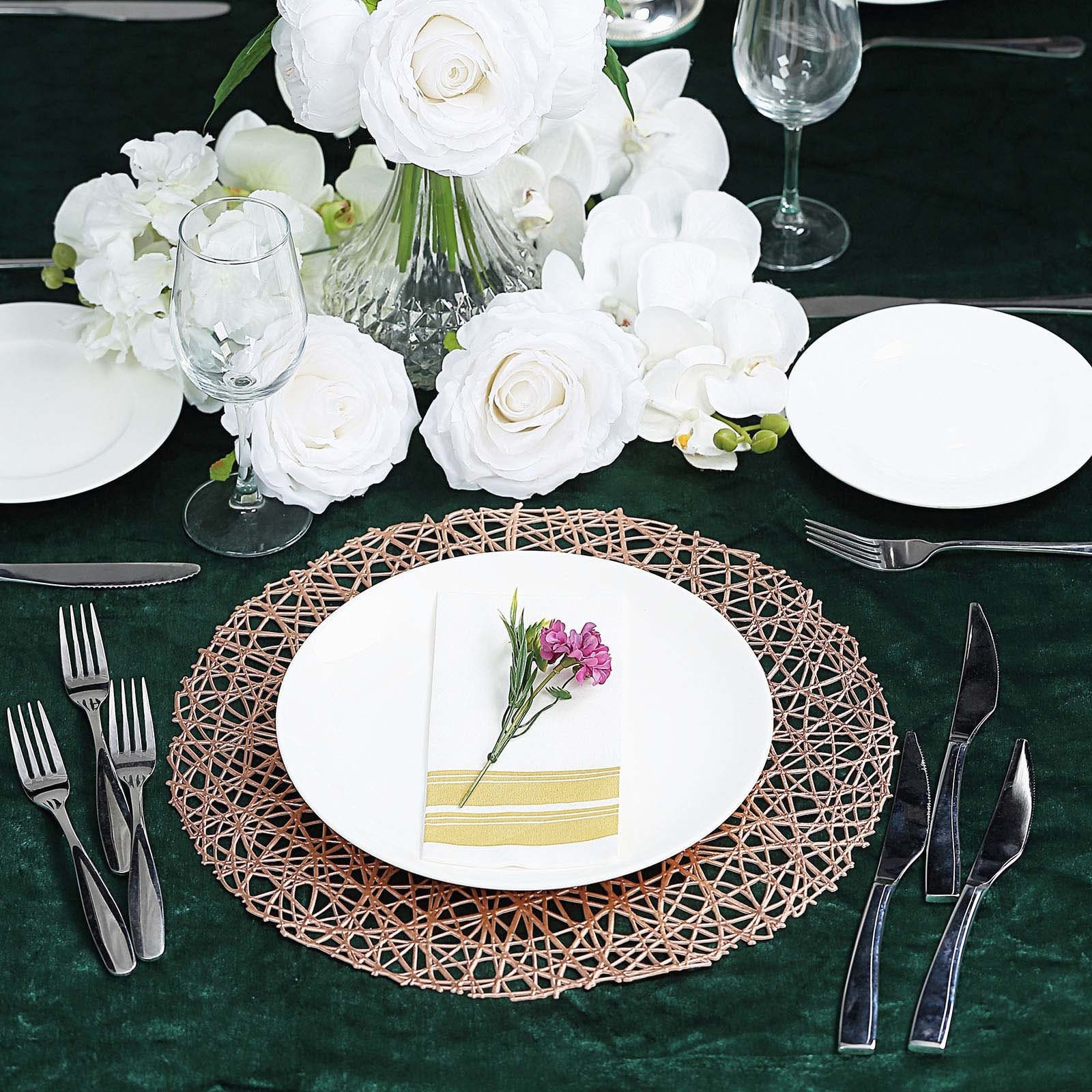 6 Pack 15 Rose Gold Woven Placemats Dining Table Etsy