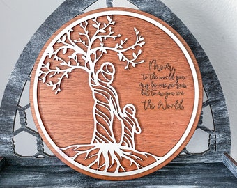 Mother Tree of Life, Mother’s Day Gift, You are the World, Gift for Mom, Tree of Life Decor, Mother with Children, Personalized Gift