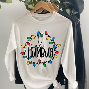 Bah Humbug Long Sleeve Tee, Christmas Shirt, Scrooge Shirt, Christmas Gift, Gifts for Her, Gifts for Him, Unisex Christmas Tee