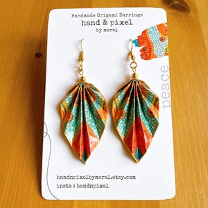 Orecchini fatti a mano origami regalo per la mamma regalo personalizzato per lei in oro per la festa della mamma gioielli con clip in oro rosa in argento per il compleanno