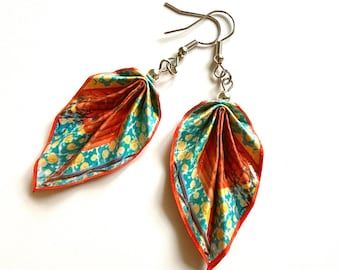 Statement Origami Earrings, Handmade Valentines Day Gift Jewelry