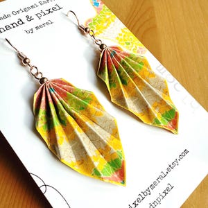 Orecchini fatti a mano origami regalo per la mamma regalo personalizzato per lei oro per la festa della mamma gioielli in oro argento rosa per compleanno giallo