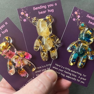 Pocket bear hug, Worry bear, glow in the dark teddy, back to school keepsake, anxiety relief, friendship gifts, small gift
