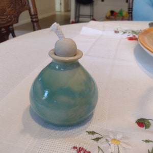 Hand thrown Ceramic Oil Lamp - Ocean