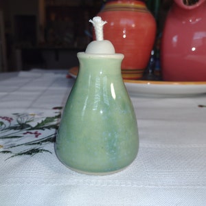 Hand thrown Ceramic Oil Lamp - Sea Spray
