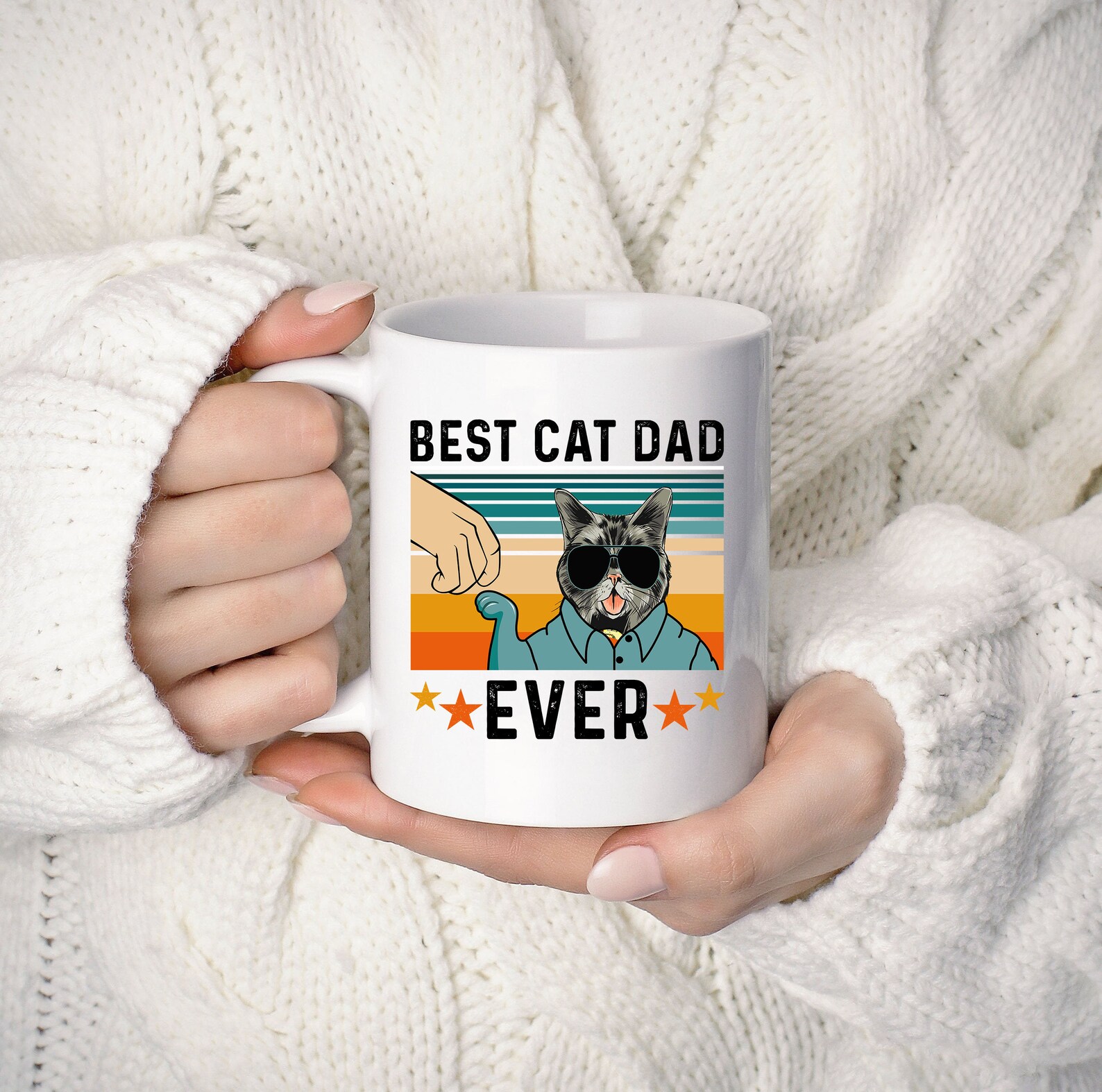 Best Cat Dad Ever mug Cat Lover cup Vintage Best Cat Dad Etsy