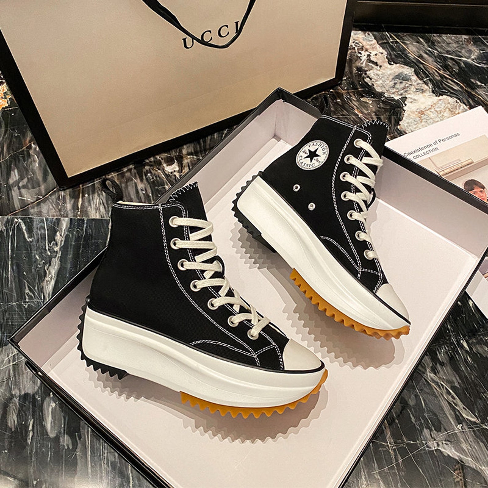 chunky sole canvas shoes