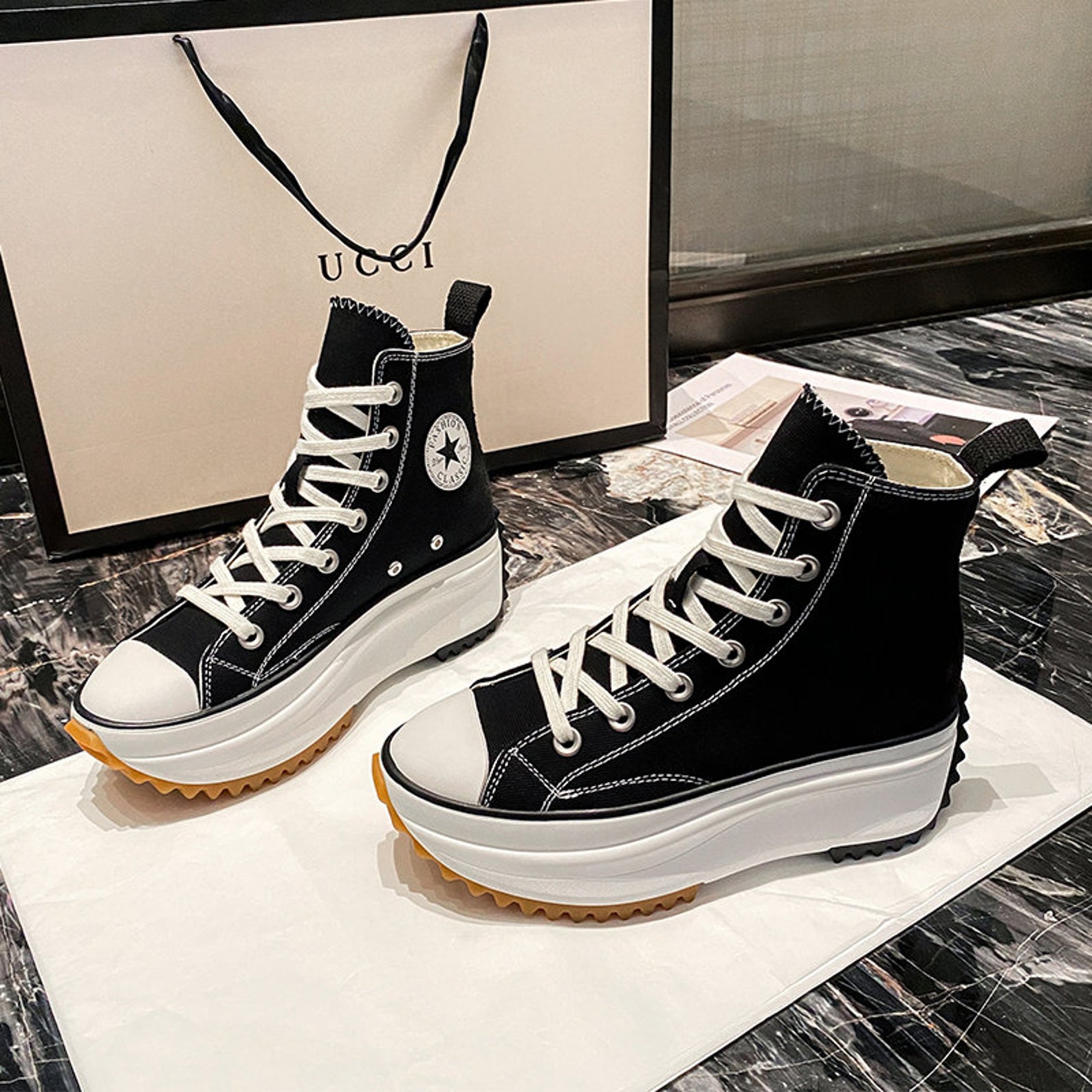 chunky sole canvas shoes