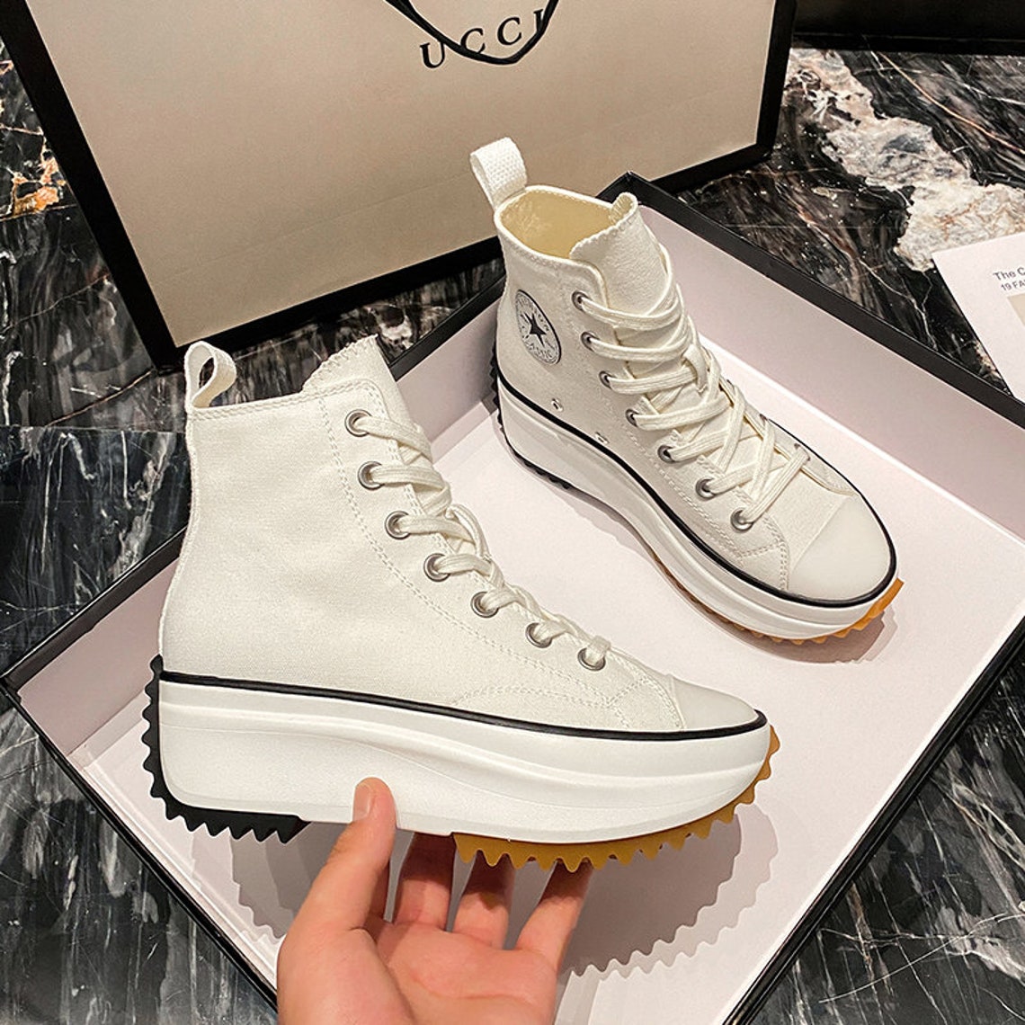chunky sole canvas shoes