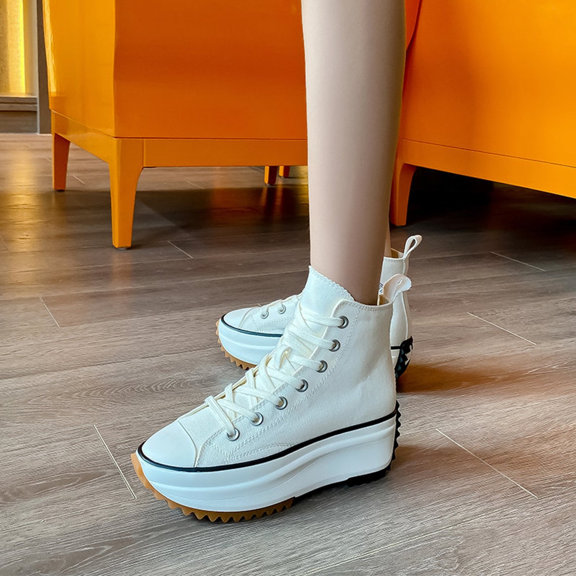 chunky sole canvas shoes