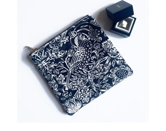 Liberty velvet makeup bag pouch purse bird nature print | present | handmade gift mothers day