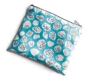 Vintage 60s makeup bag / Handmade makeup bag pouch / Sixties pattern / present / handmade gift