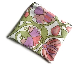 Vintage 60s handmade makeup bag / pouch purse cosmetics / handmade gift