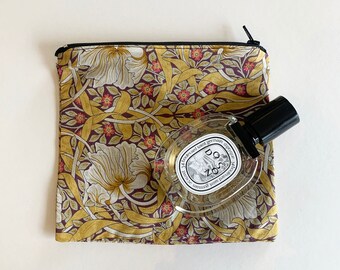 William Morris cotton floral makeup bag / handmade makeup bag / pouch