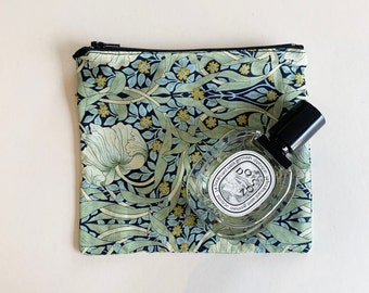William Morris cotton floral makeup bag / handmade makeup bag / pouch