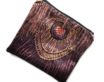 Liberty London velvet makeup bag / pouch purse / present / handmade gift / peacock print