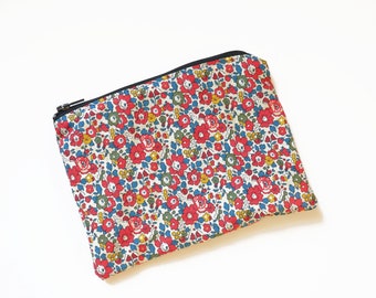 Liberty London cotton makeup bag / Handmade pouch purse