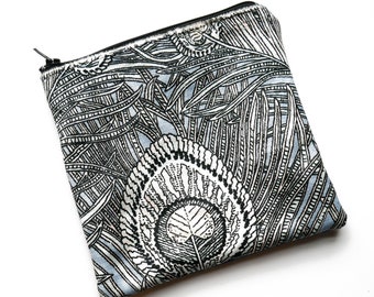 Liberty London velvet makeup bag /pouch purse / peacock print