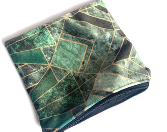 Art Deco velvet makeup bag / velvet pouch purse / mothers day / handmade gift