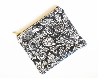 Liberty London velvet makeup bag / Handmade pouch purse