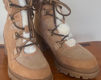 Women's Now or Never "Emerie" Short Tan Hiker Boots Size 7
