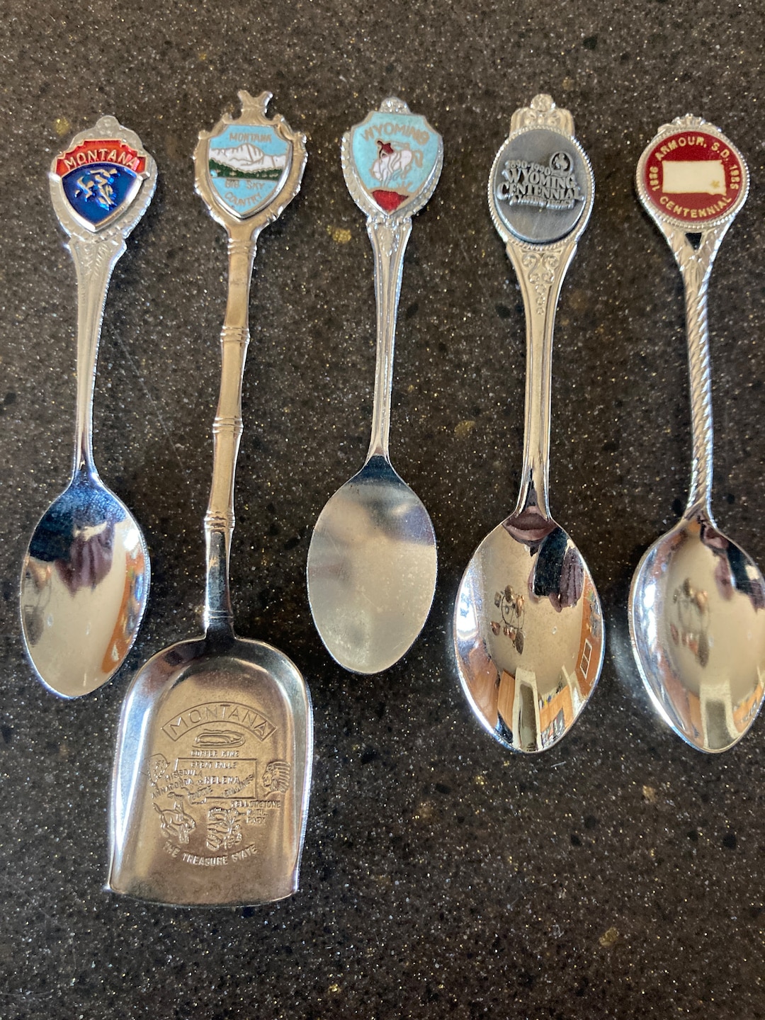 Set of 5 Vintage Souvenir Spoons Etsy