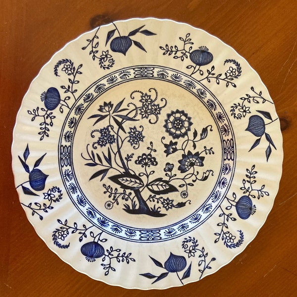 Vintage Nordic Blue Ironstone by J & G Meakin 9.75” dinner plate made in England