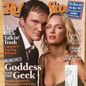 Rolling Stone magazine Quentin Tarantino and Uma Thurman cover issue 947 April 29, 2004