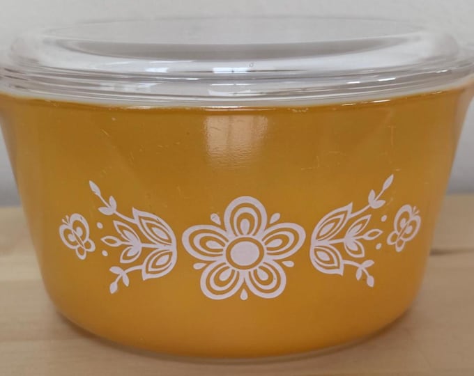 Quart Pyrex Vintage Pyrex Round 1 Quart Cinderella #473 Butterfly Gold Casserole ...