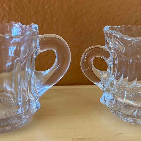 Vintage Small Lead Crystal Sugar and Creamer Set