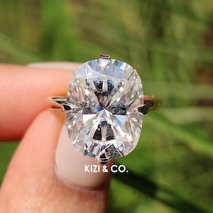 Elongated Cushion Cut Lab Grown Diamond Engagement Ring, 14K Solid Gold Ring, IGI Certified Diamond Ring, Proposal Ring, Anniversary Gift