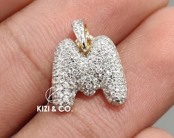 0.47 TCW Lab Grown Diamond Pendant, Alphabet "M" Diamond Pendant, 10K/14K/18K Solid White Gold Pendant, Anniversary/Birthday Gift For Her