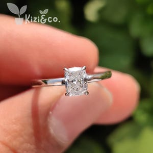 Cushion Cut Lab Grown Diamond Ring, 14K Solid Gold Ring, Solitaire Ring, Dainty Ring, Minimalist Ring, Promise Ring, Proposal Ring For Women