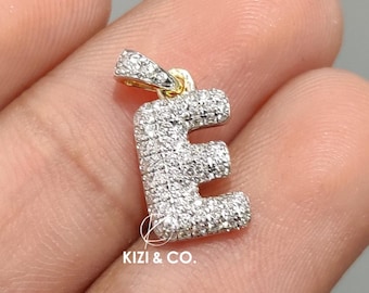 Lab Grown Diamond Pendant For Her, Letter "E" Diamond Pendant, Anniversary Gifts For Women, 10K/14K/18K Solid Gold Pendant, Custom Pendant