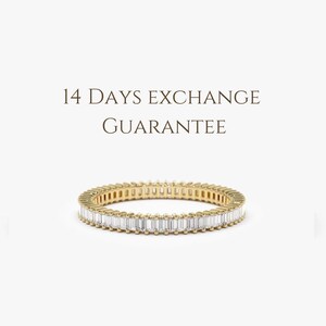 0.75 TCW Baguetteschliff Labor gewachsen Diamant Ehering, 14K solid Gold Band, volle Ewigkeit Band, passende Band, stapelbare Band, Geschenk für sie