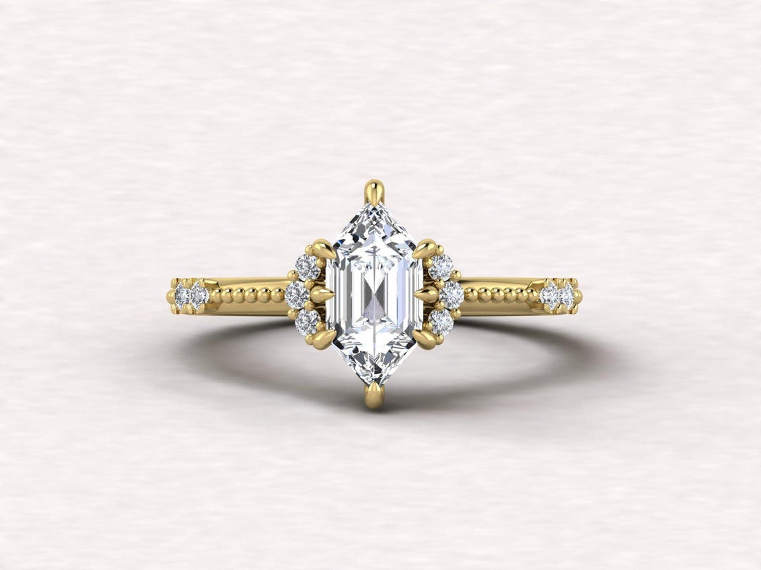Dutch Marquise Cut Vintage Style Diamond Engagement Ring, 1 CT Lab ...