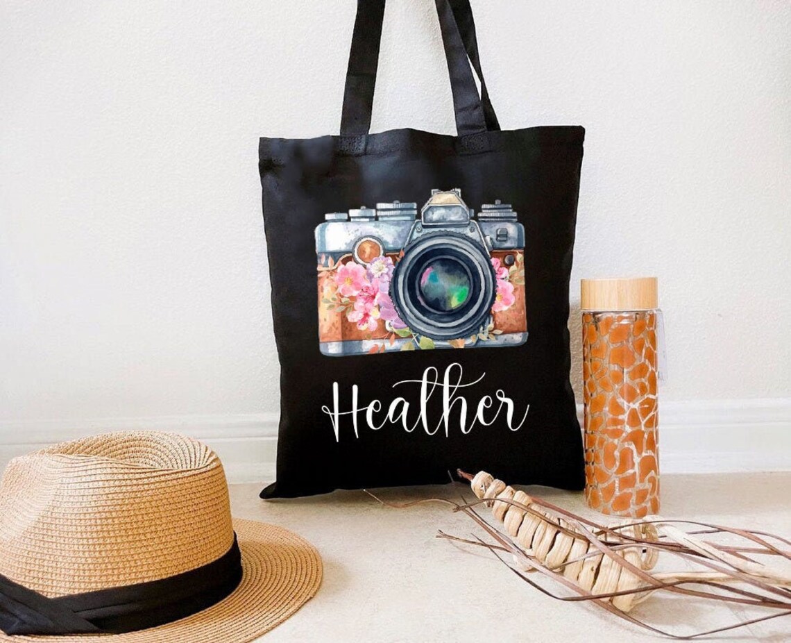 Floral Camera Tote Bag Gift for Photographer Photography Etsy