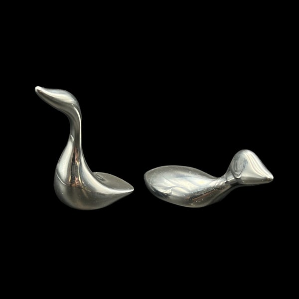 Stiefel Hoselton Aluminum Animal Figurines - #268 Goose or #100 Duck, Minimalist Animal Figures