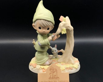 Precious Moments - "Color Your World With Thanksgiving" - Vintage Figurine, 1996 - Thanksgiving, Gratitude, Give Thanks, Seasons Change