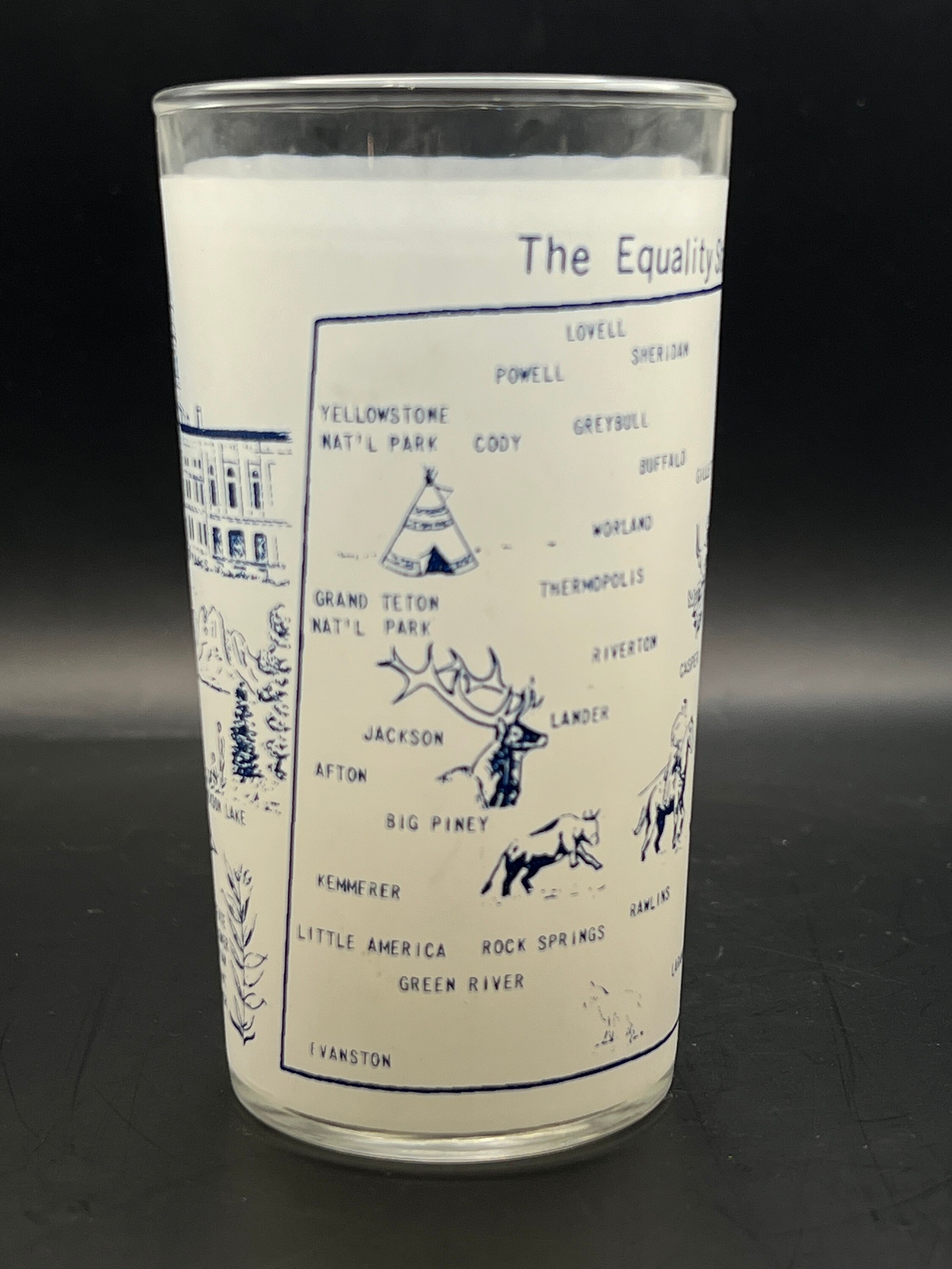 Vintage Hazel Atlas State Souvenir Glasses Pair of Wyoming Etsy