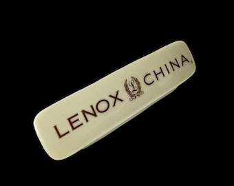 Lenox China Advertising Sign - Ivory Porcelain and Gold Lettering, 8" Dealer Sign