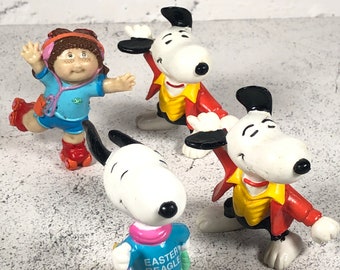 Vintage Vinyl Figures - Snoopy, Cabbage Patch Kids - Vintage Toys, Retro Figures, Cartoon Characters