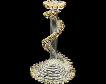 Vintage Blown Glass and Gold Small Bud Vase