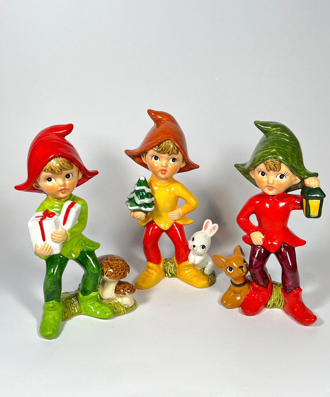 Vintage HOMCO Woodland Elves Figurines 5215 Trio of Etsy