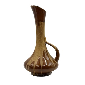 Royal Haeger Drip Sand Glaze Ewer - Brown Glaze, Original Label