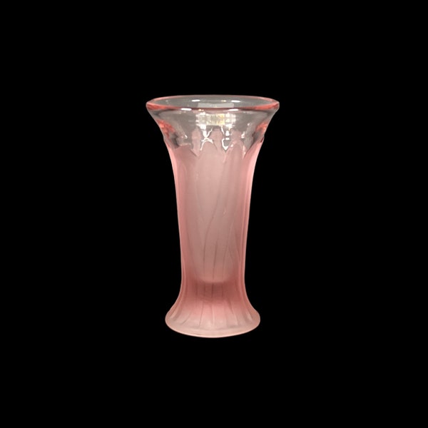 Viking "Pastel Bouquet" #8001 Vase in Pink Frost Glass, circa 1981, Vintage Viking, Satin Glass