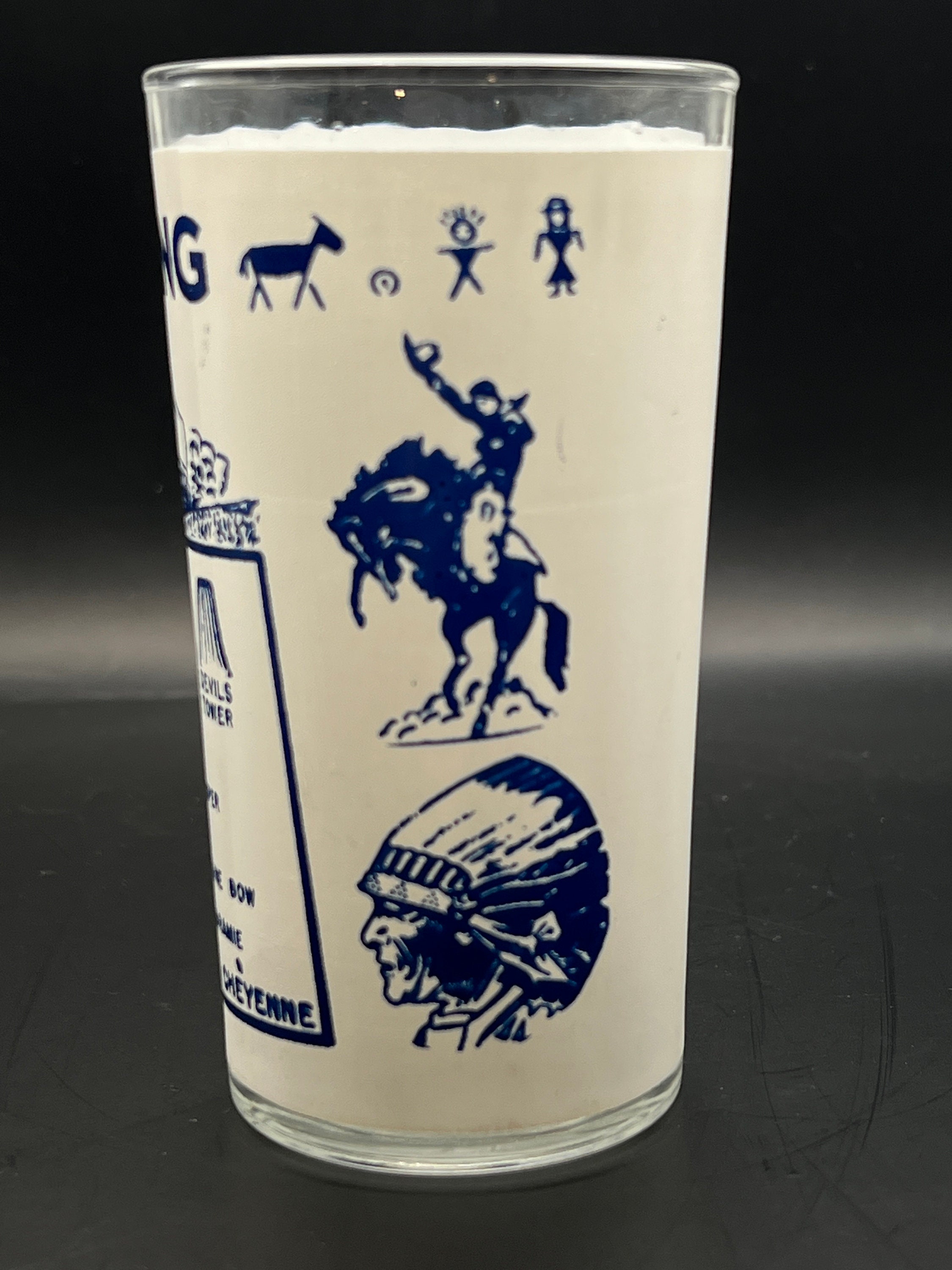 Vintage Hazel Atlas State Souvenir Glasses Pair of Wyoming Etsy